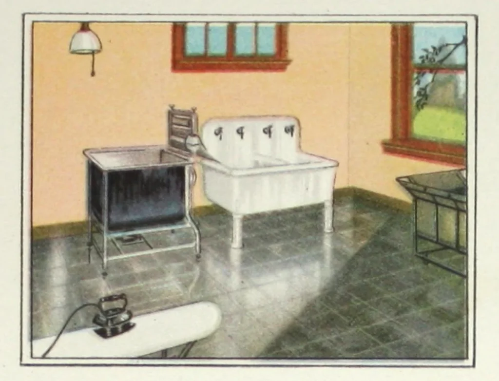An illustration from Kyanize sanitary floor enamel, 1920, leaf 1