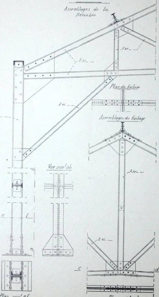 An illustration from La poutrelle metallique dans ses principles applications, 1910, leaf 121
