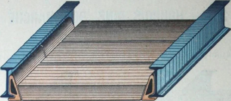 An illustration from La poutrelle metallique dans ses principles applications, 1910, leaf 185