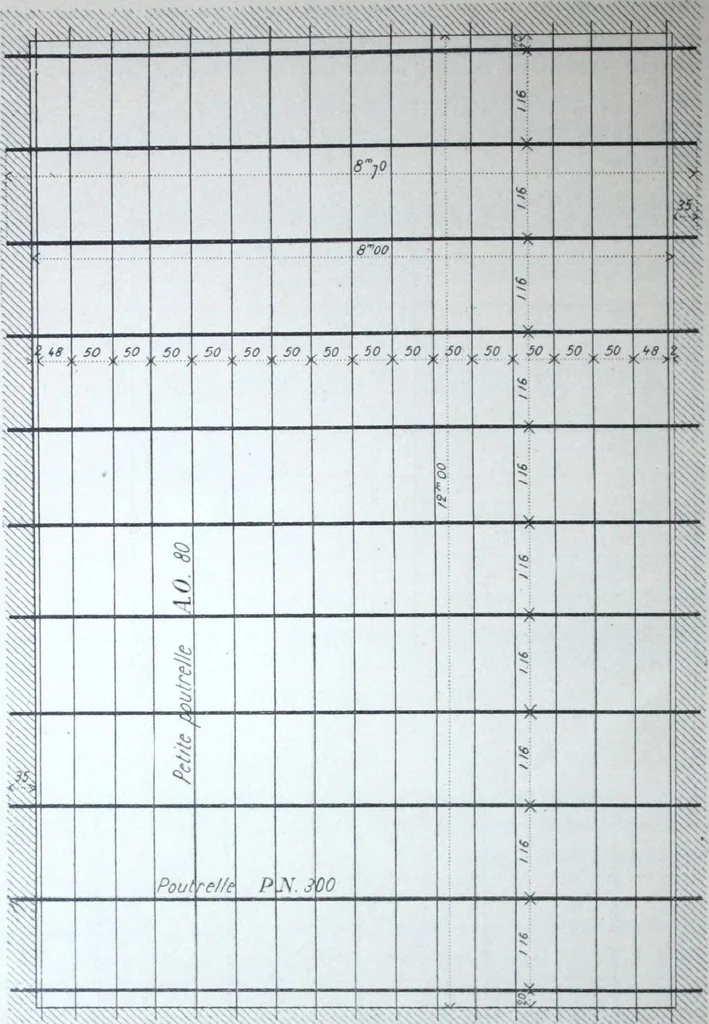 An illustration from La poutrelle metallique dans ses principles applications, 1910, leaf 91