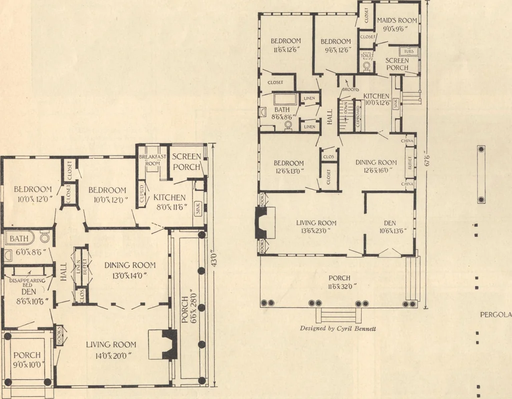 An illustration from Journal bungalows, 1916, leaf 13