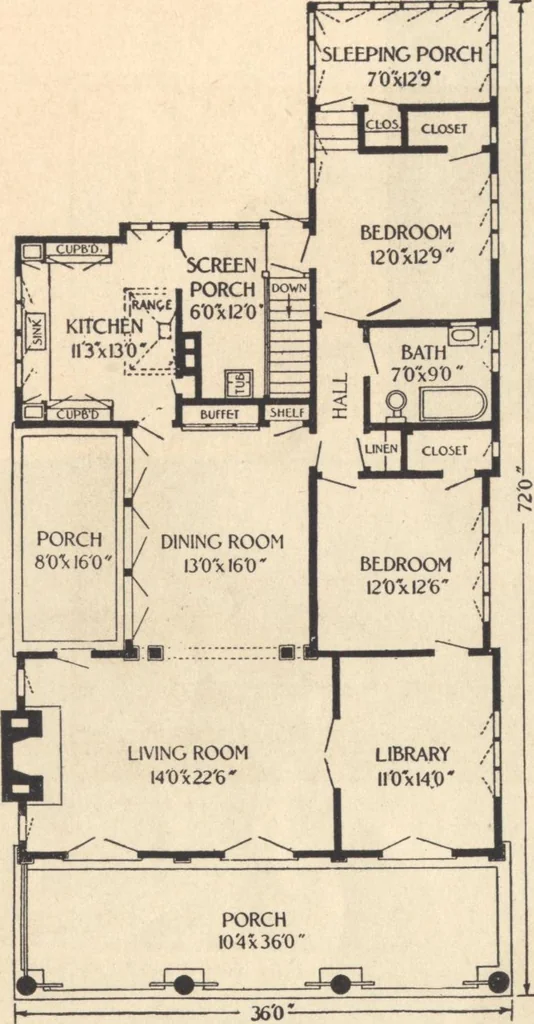 An illustration from Journal bungalows, 1916, leaf 19
