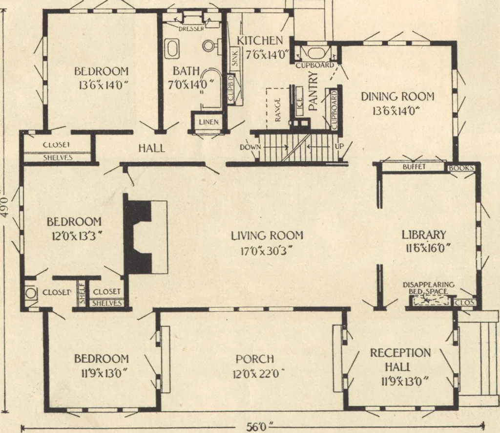 An illustration from Journal bungalows, 1916, leaf 19