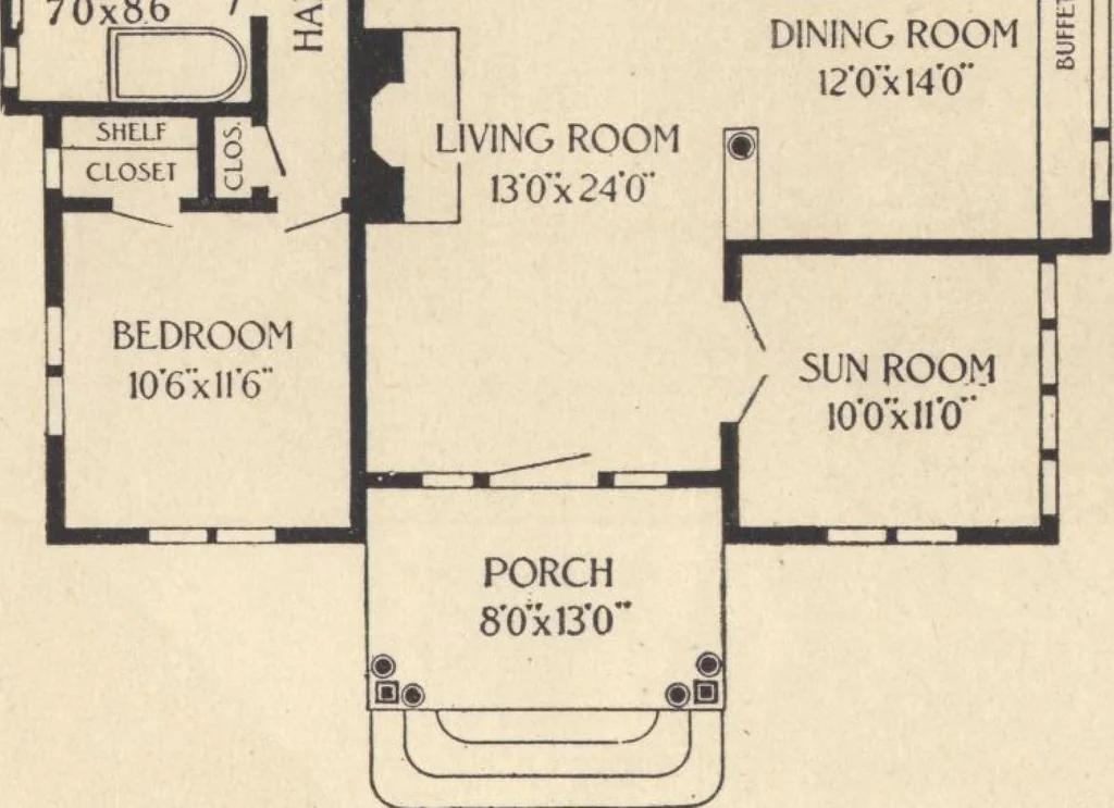An illustration from Journal bungalows, 1916, leaf 19