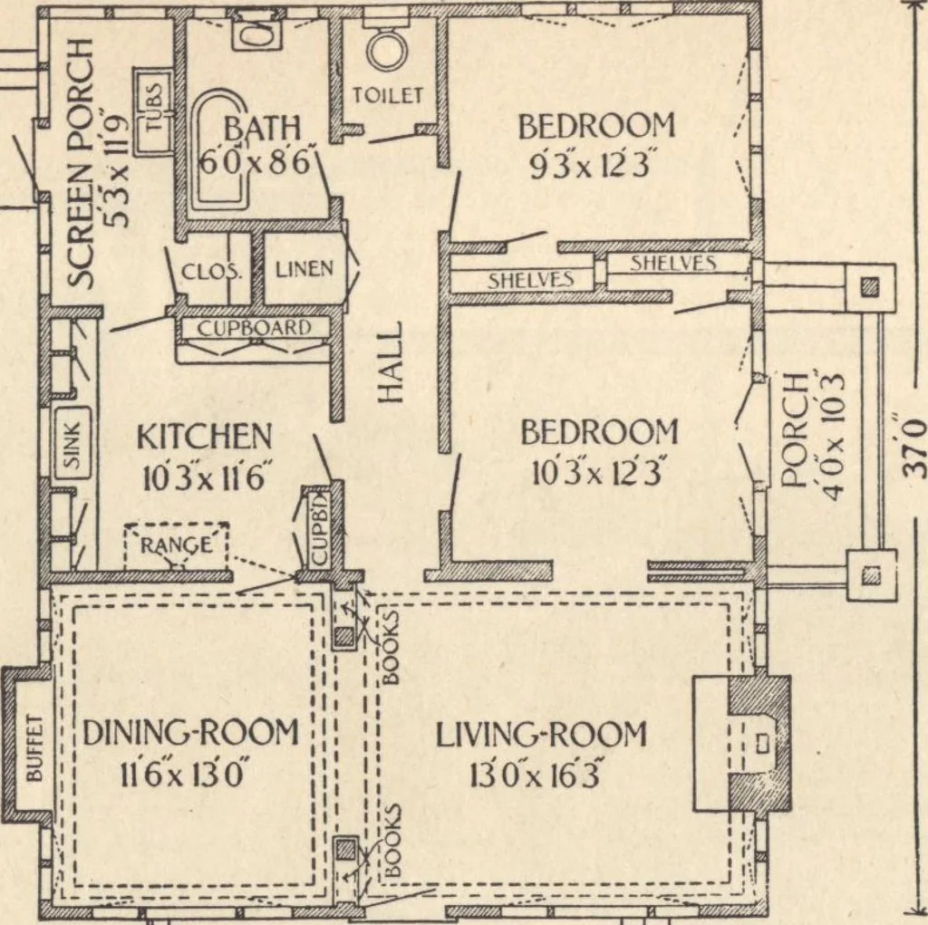 An illustration from Journal bungalows, 1916, leaf 33