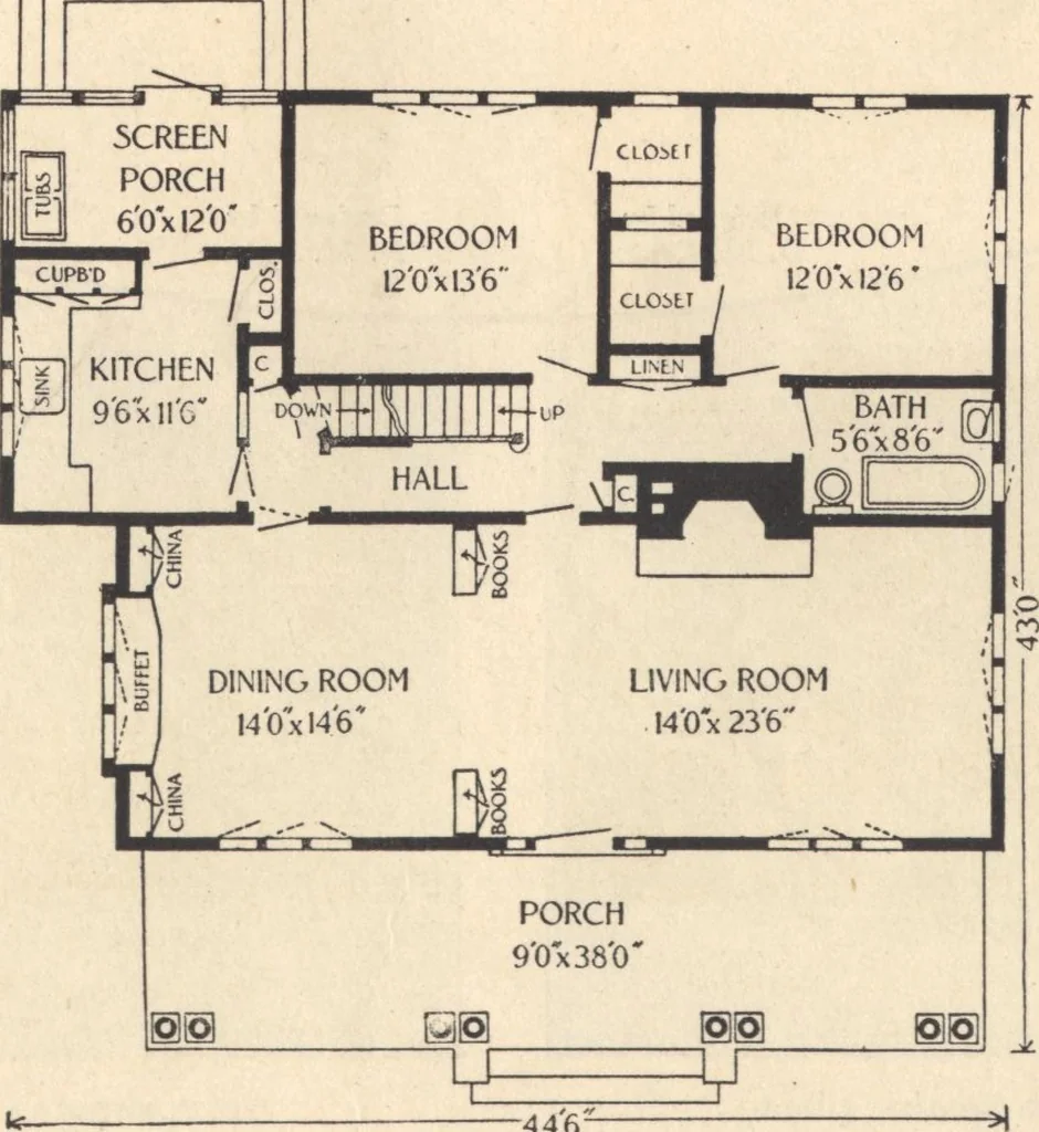 An illustration from Journal bungalows, 1916, leaf 33