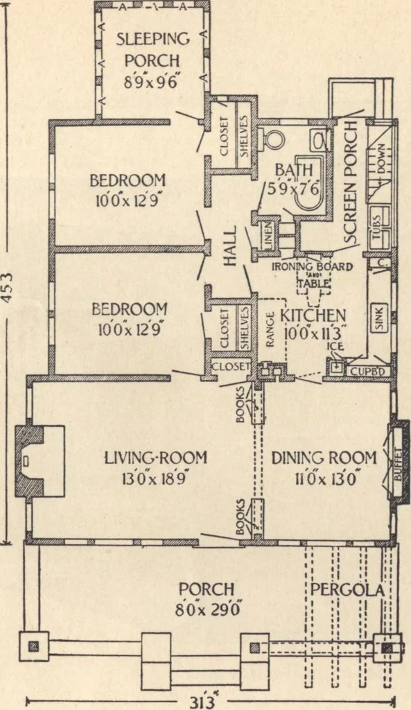 An illustration from Journal bungalows, 1916, leaf 33