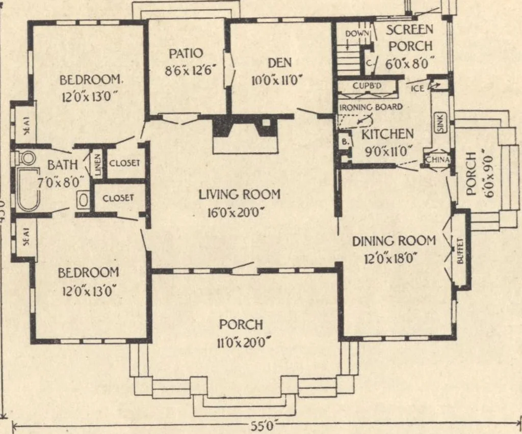An illustration from Journal bungalows, 1916, leaf 35