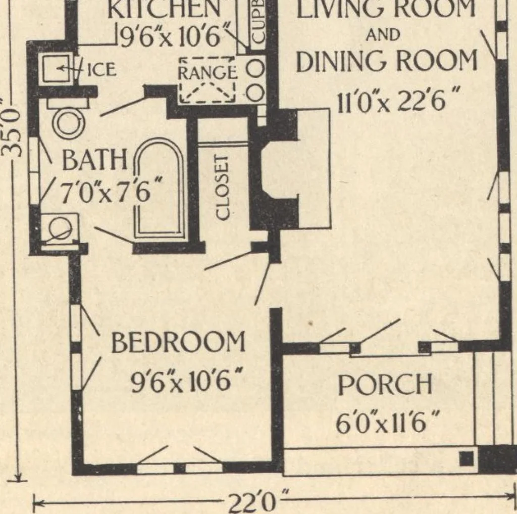 An illustration from Journal bungalows, 1916, leaf 35