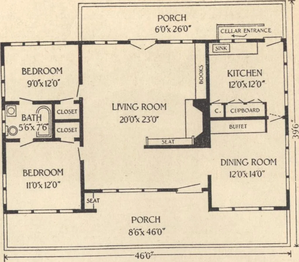 An illustration from Journal bungalows, 1916, leaf 35