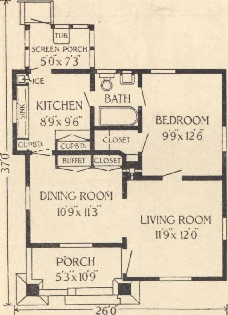 An illustration from Journal bungalows, 1916, leaf 41