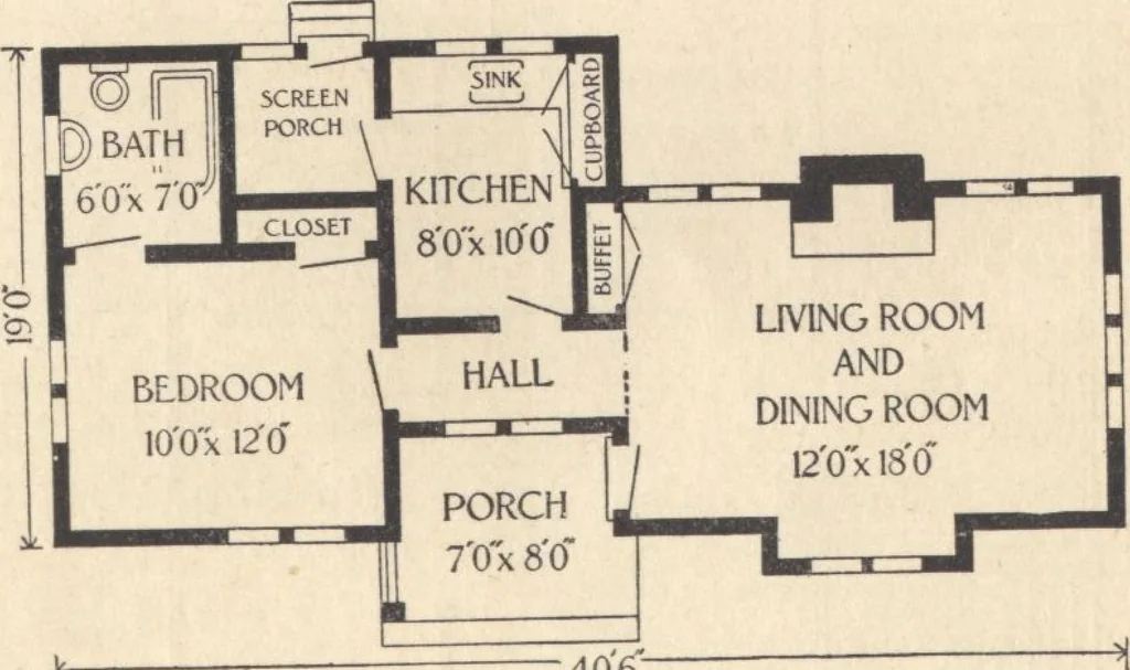 An illustration from Journal bungalows, 1916, leaf 41