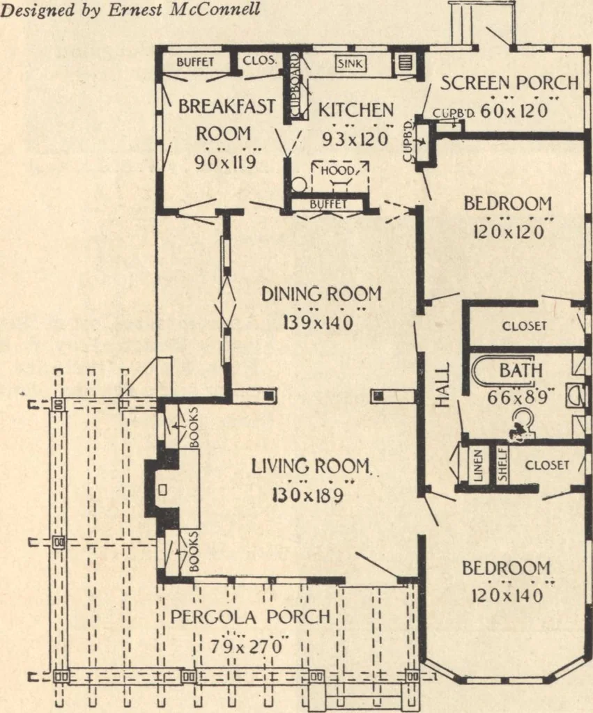 An illustration from Journal bungalows, 1916, leaf 43