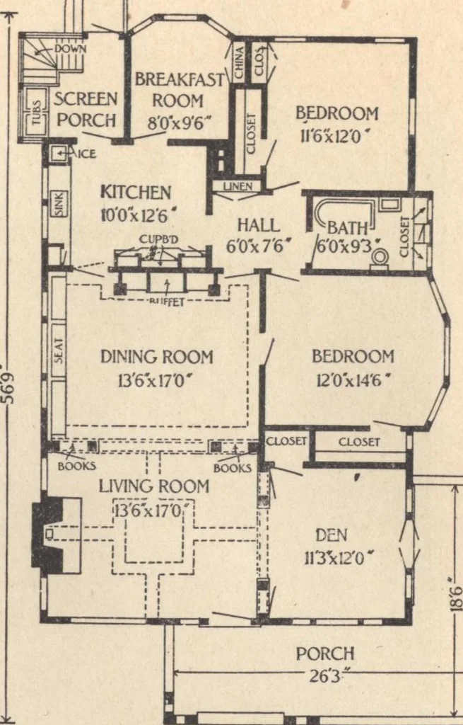 An illustration from Journal bungalows, 1916, leaf 49