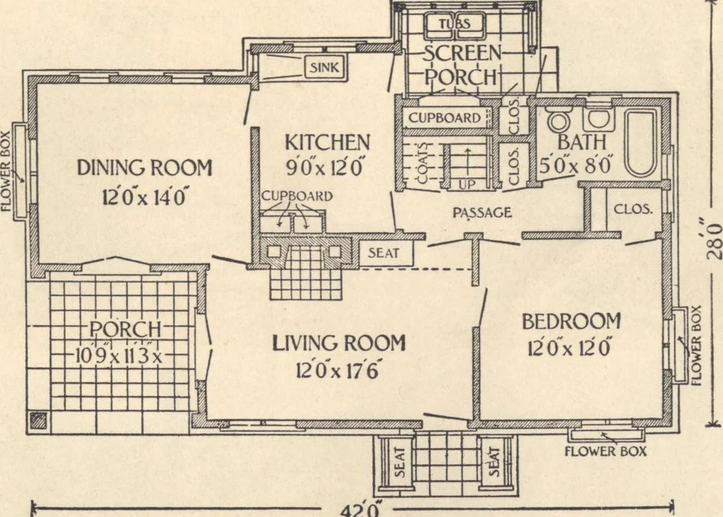 An illustration from Journal bungalows, 1916, leaf 51