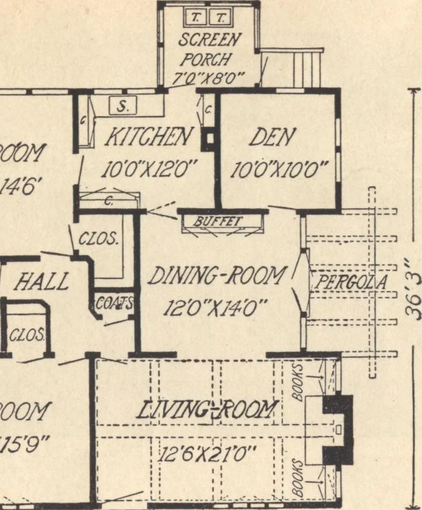 An illustration from Journal bungalows, 1916, leaf 53