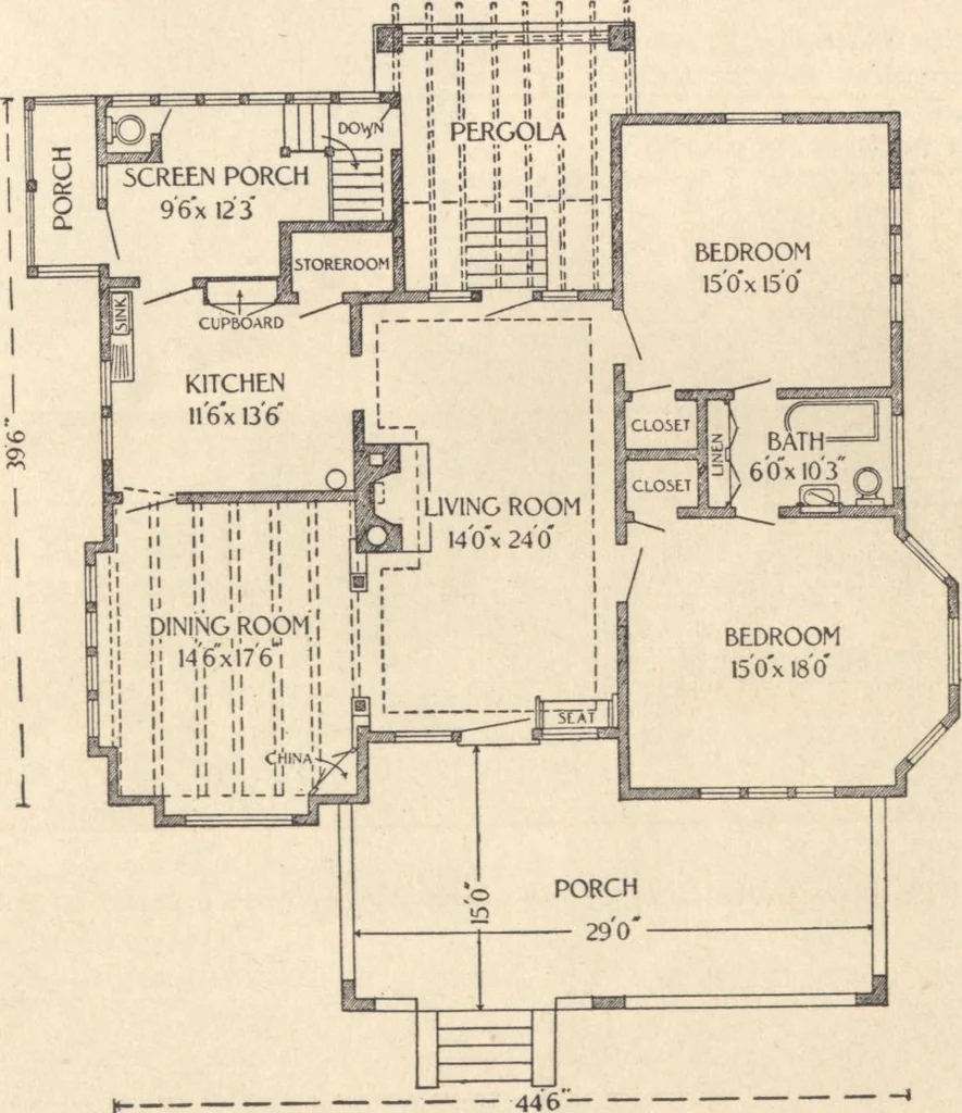 An illustration from Journal bungalows, 1916, leaf 55