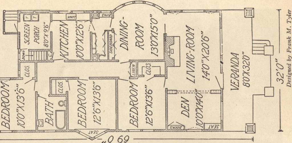 An illustration from Journal bungalows, 1916, leaf 57