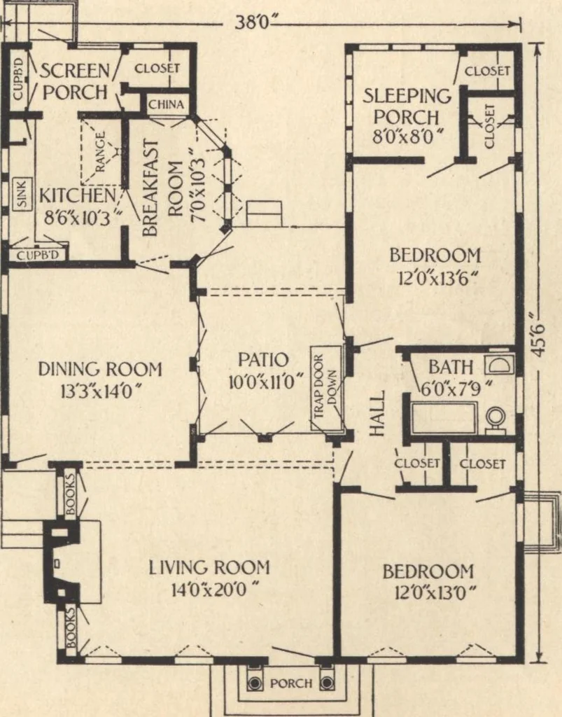 An illustration from Journal bungalows, 1916, leaf 9