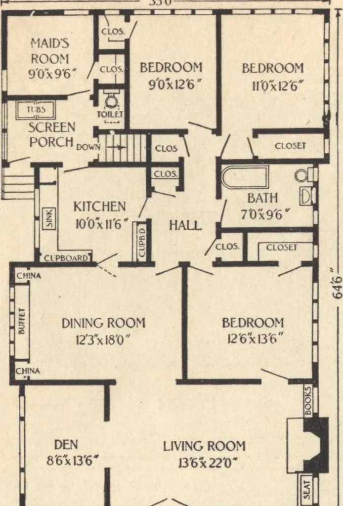 An illustration from Journal bungalows, 1916, leaf 9