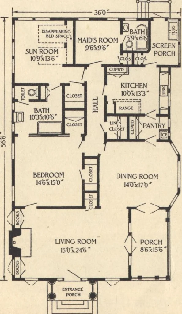 An illustration from Journal bungalows, 1916, leaf 9