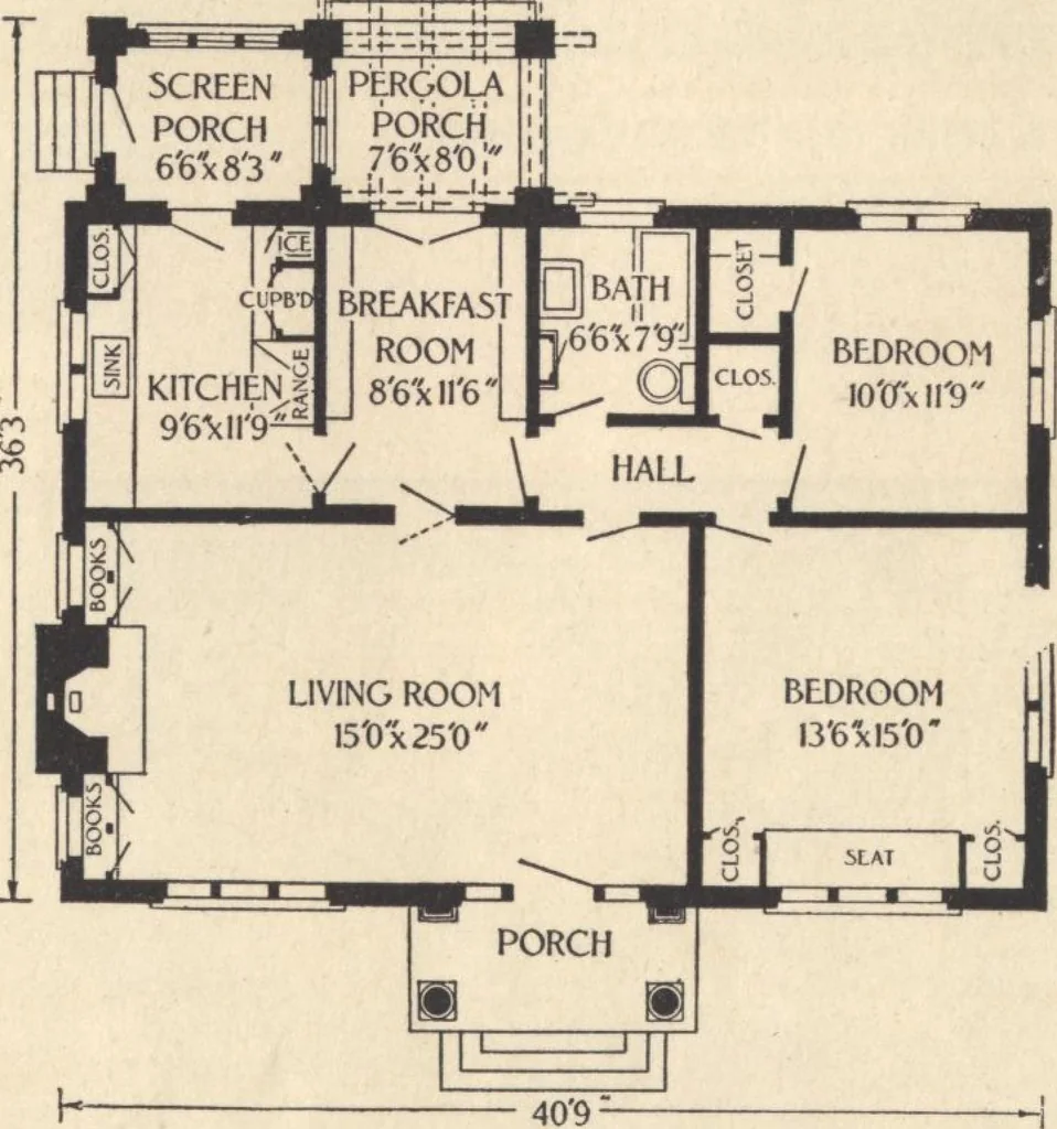 An illustration from Journal bungalows, 1916, leaf 9