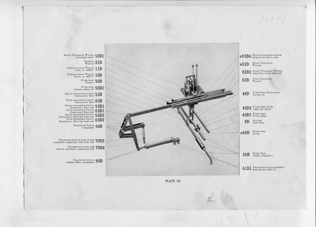 An illustration from Detail Plates [of] The Monotype Casting Machine, 1928, leaf 36