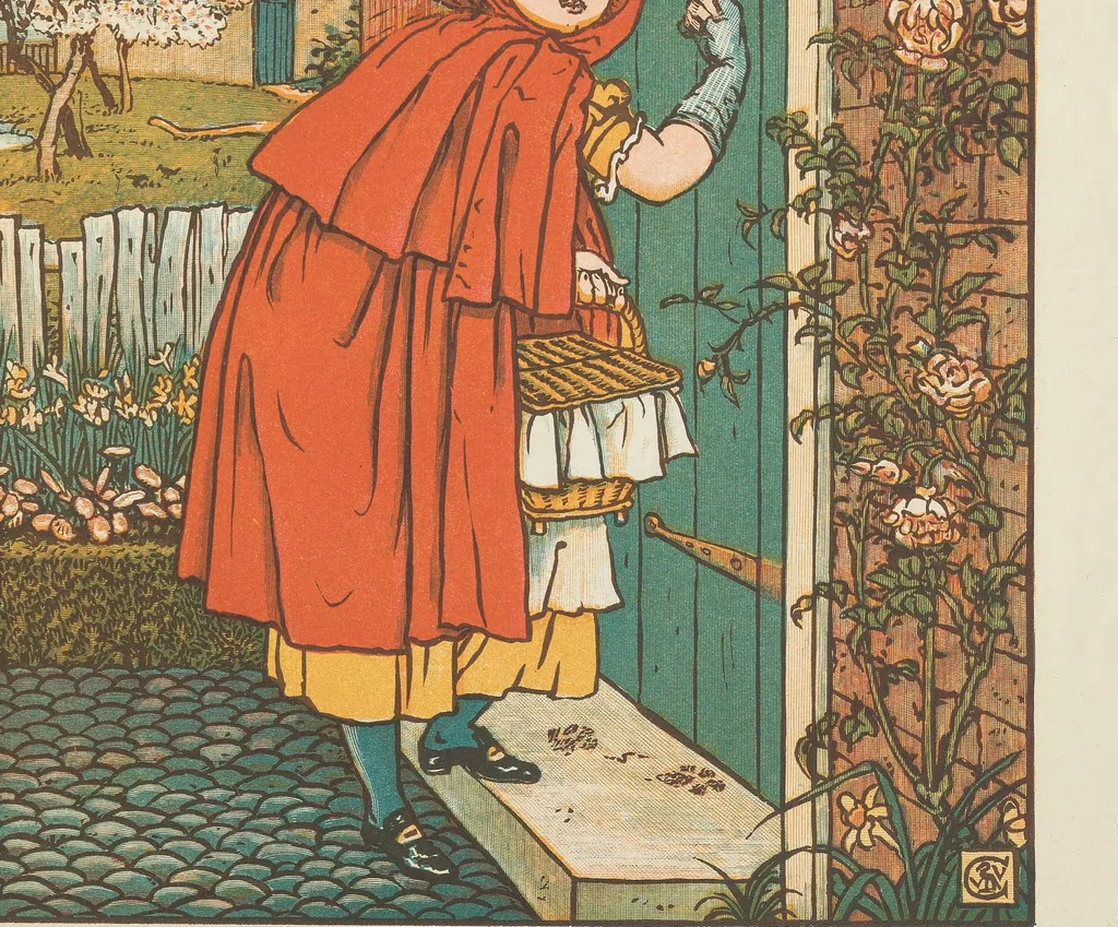 An illustration from Little Red Riding Hood, 1875, leaf 11
