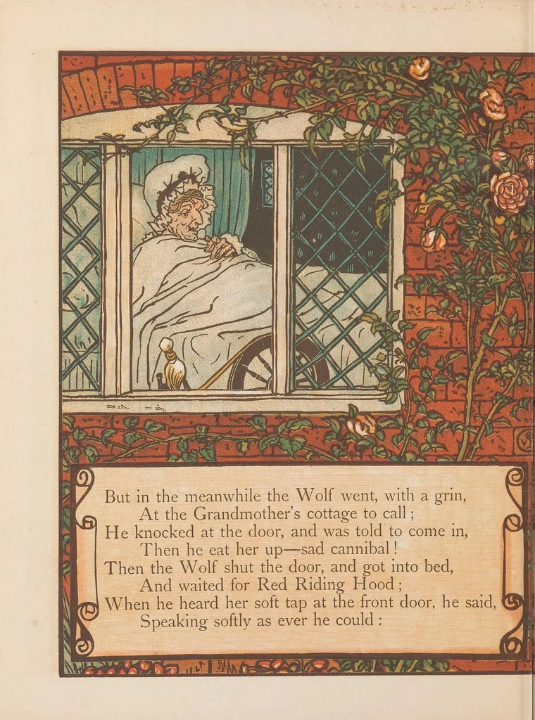An illustration from Little Red Riding Hood, 1875, leaf 8