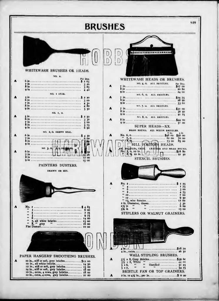 An illustration from Brushes Manufactured by the London Brush Factory, 1890, leaf 6