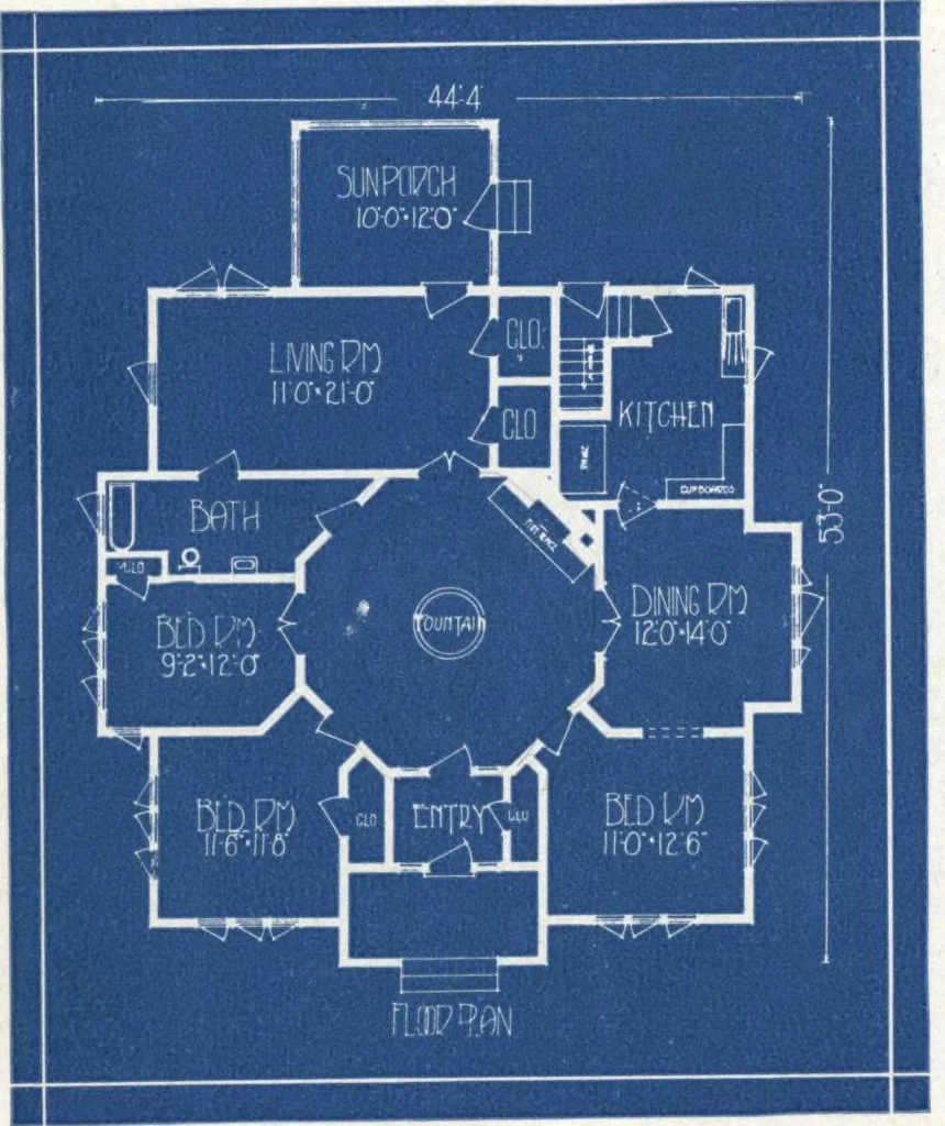 An illustration from Architectural economy, vol. 1, 1920, leaf 9
