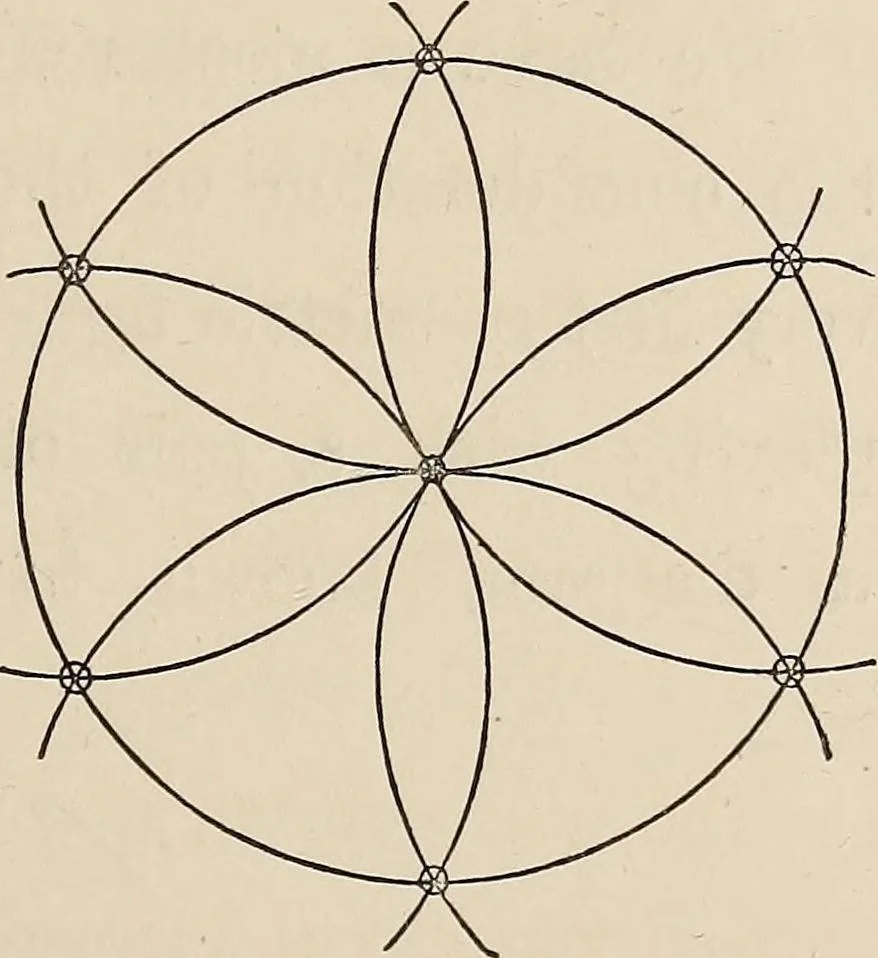 An illustration from The power of form applied to geometric tracery : one hundred designs and their foundations resulting from one diagram, 1851, leaf 16