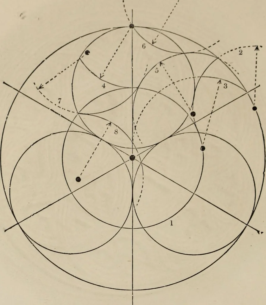 An illustration from The power of form applied to geometric tracery : one hundred designs and their foundations resulting from one diagram, 1851, leaf 47