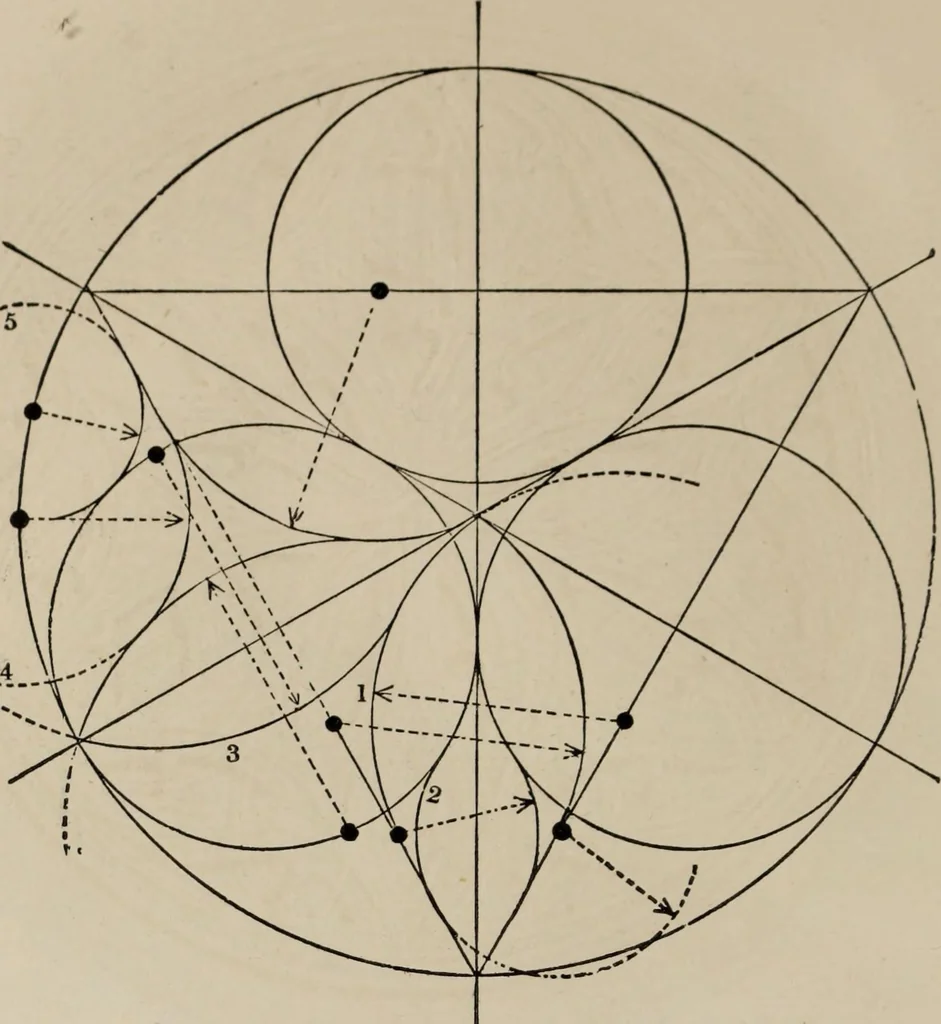 An illustration from The power of form applied to geometric tracery : one hundred designs and their foundations resulting from one diagram, 1851, leaf 59