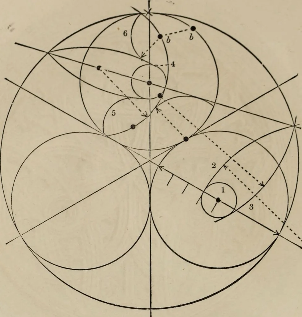 An illustration from The power of form applied to geometric tracery : one hundred designs and their foundations resulting from one diagram, 1851, leaf 77