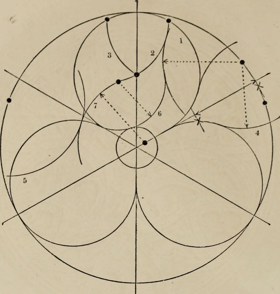 An illustration from The power of form applied to geometric tracery : one hundred designs and their foundations resulting from one diagram, 1851, leaf 89