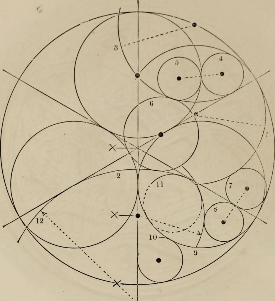 An illustration from The power of form applied to geometric tracery : one hundred designs and their foundations resulting from one diagram, 1851, leaf 95