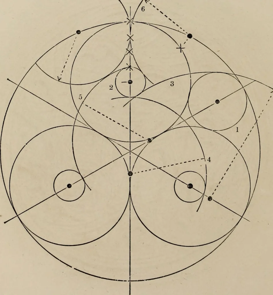 An illustration from The power of form applied to geometric tracery : one hundred designs and their foundations resulting from one diagram, 1851, leaf 95