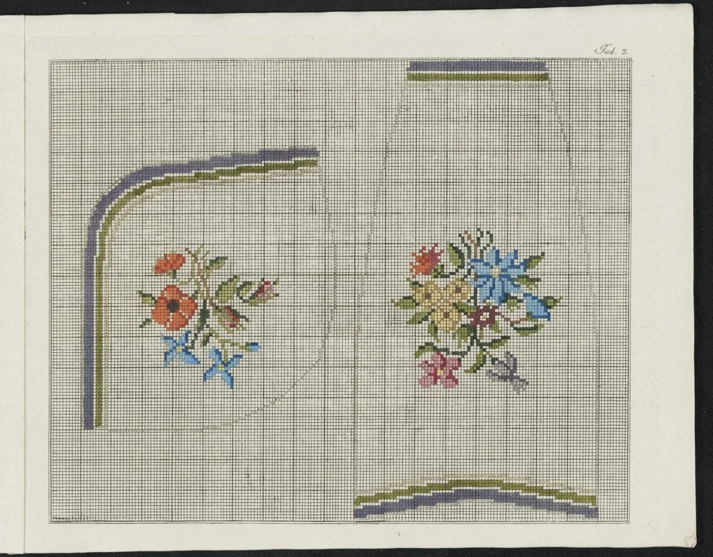 An illustration from Essai d'application de la peinture à l'art de tricoter : ou, recueil de patrons à tricotage ..., 1800, leaf 10