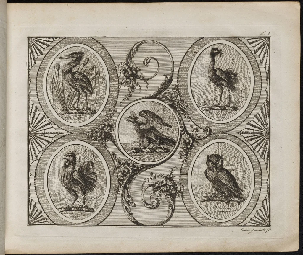 An illustration from J. Lockington's book of ornamented crests : engraved on twelve copper plates, as a cabinet for the gentleman and curious fancy worker, or pattern-book for the coach painter, engraver, jeweller, sadler, plater, embroider, modeller, &c, 1812, leaf 10