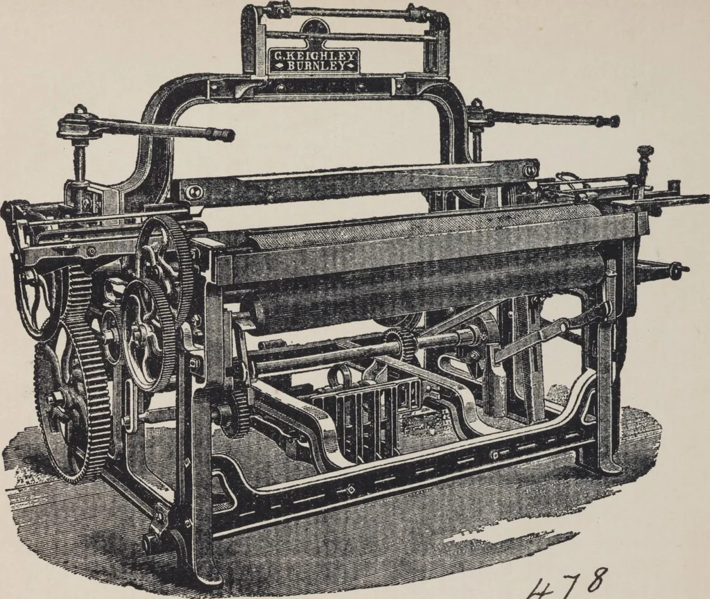 An illustration from First year weaving, 1890, leaf 102