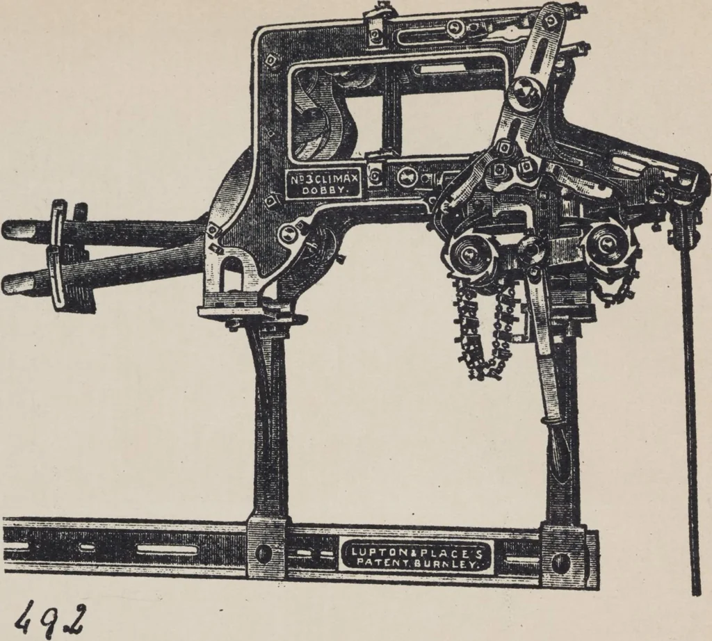 An illustration from First year weaving, 1890, leaf 115