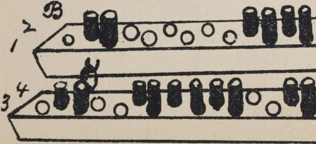 An illustration from First year weaving, 1890, leaf 115