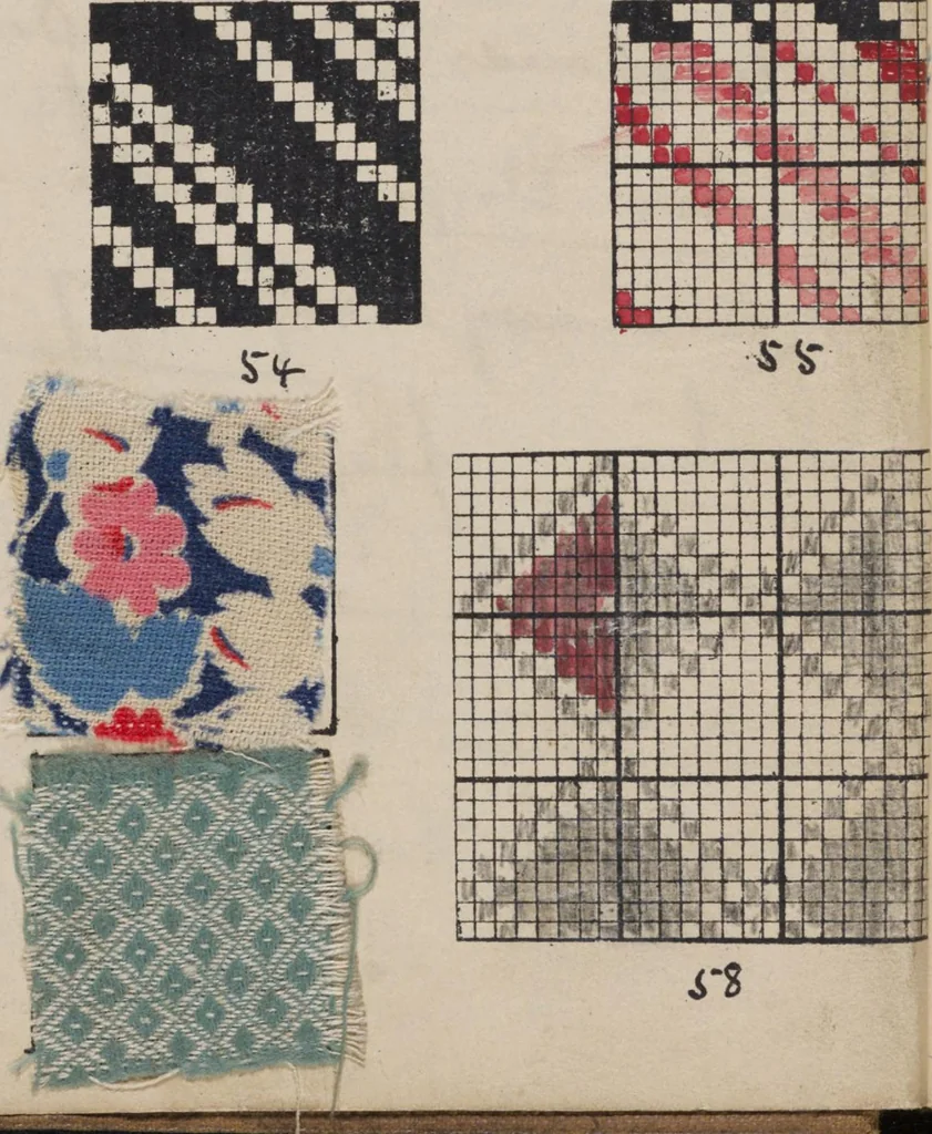 An illustration from First year weaving, 1890, leaf 13
