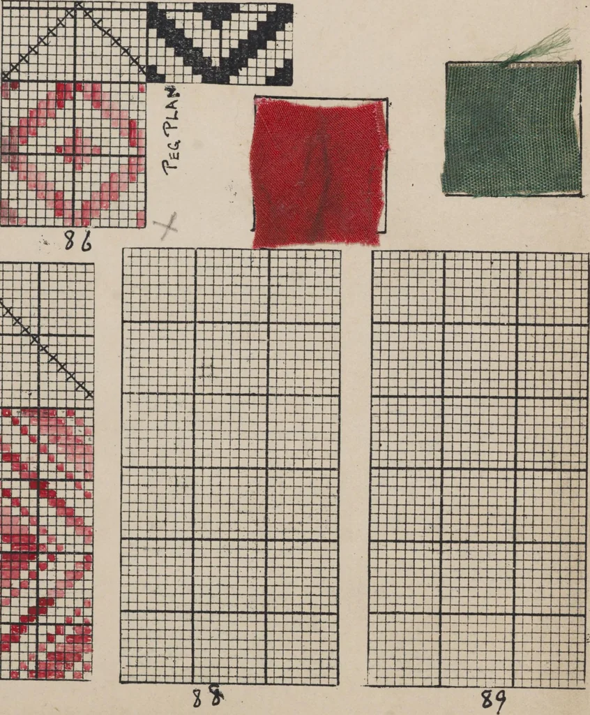 An illustration from First year weaving, 1890, leaf 19