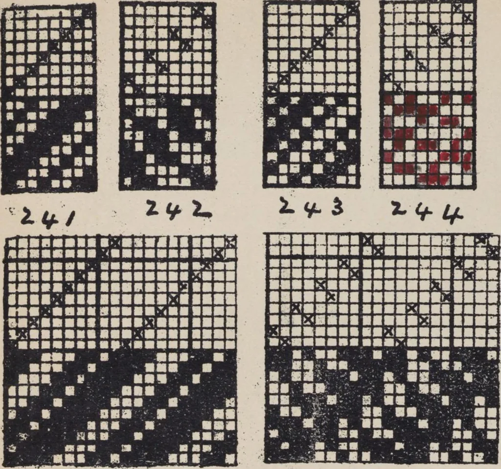 An illustration from First year weaving, 1890, leaf 44