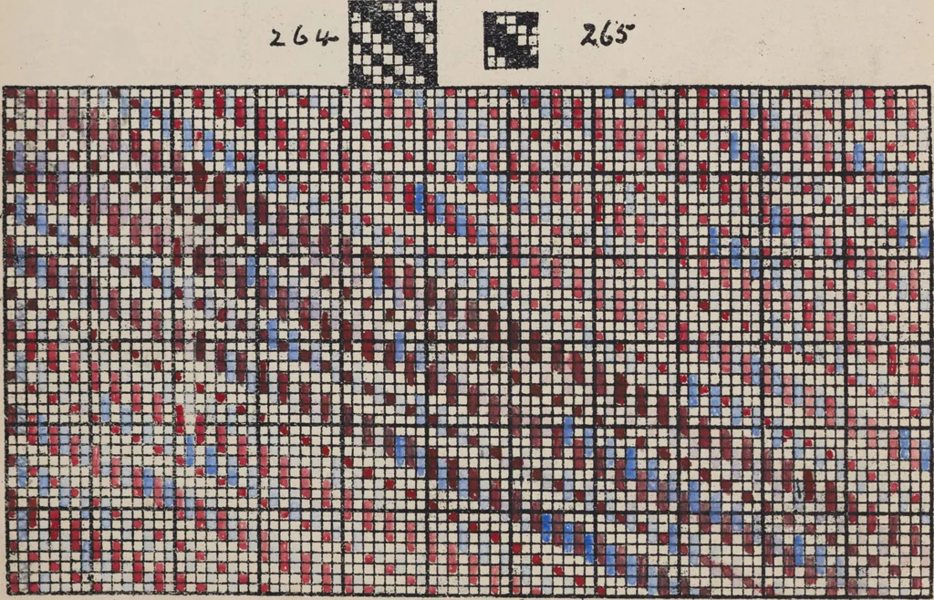 An illustration from First year weaving, 1890, leaf 45
