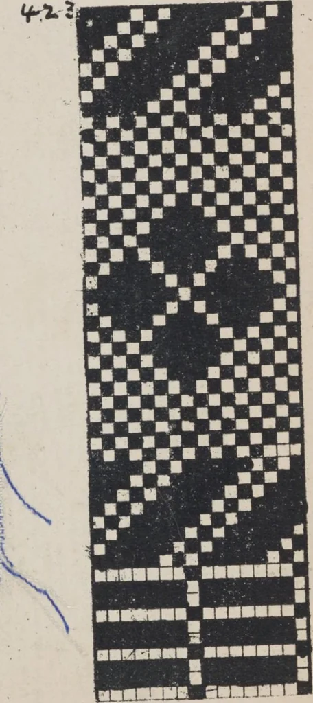 An illustration from First year weaving, 1890, leaf 77