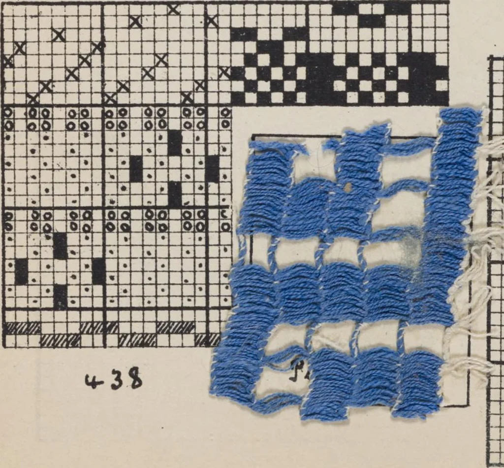 An illustration from First year weaving, 1890, leaf 80