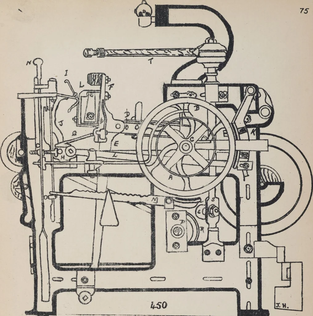An illustration from First year weaving, 1890, leaf 84